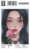Картина по номерам 40x50 Голубоглазая брюнетка с розой