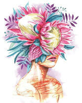 Без бренда «Портрет девушка с оригинальными цветами на голове» в Ростове-на-Дону