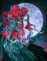 Без бренда «Девушка с розами в волосах на фоне луны» в Ростове-на-Дону в интернет-магазине Без бренда «Девушка с розами в волосах на фоне луны» в Ростове-на-Дону