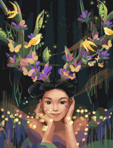 Без бренда «Темноглазая девчонка с цветами и птицами в волосах» в Ростове-на-Дону