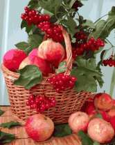 Без бренда «Плетёная корзина с калиной и яблоками» в Ростове-на-Дону