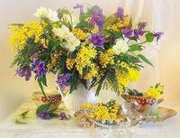 Без бренда «Букет из мимозы и колокольчиков в вазе» в Ростове-на-Дону в интернет-магазине  Без бренда «Букет из мимозы и колокольчиков в вазе» в Ростове-на-Дону