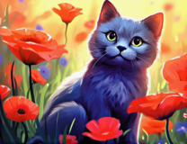 Без бренда «Серый котик и маки» в Ростове-на-Дону в интернет-магазине  Без бренда «Серый котик и маки» в Ростове-на-Дону