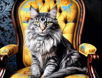 Без бренда «Пушистый котик в старинном кресле» в Ростове-на-Дону в интернет-магазине Без бренда «Пушистый котик в старинном кресле» в Ростове-на-Дону