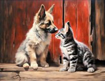 Без бренда «Знакомство котенка и щенка» в Ростове-на-Дону в интернет-магазине  Без бренда «Знакомство котенка и щенка» в Ростове-на-Дону