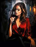 Без бренда «Девушка в красном платье с бокалом вина» в Ростове-на-Дону