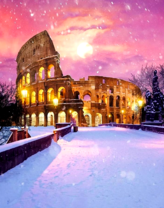 Колизей в снегу