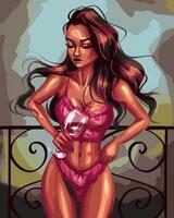 Без бренда «Девушка в нижнем белье с бокалом вина» в Ростове-на-Дону